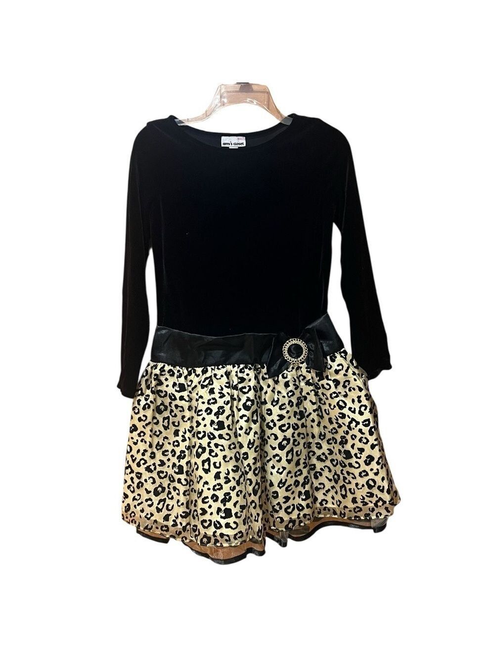 Amy's Closet Black Animal Print Dress Skirt